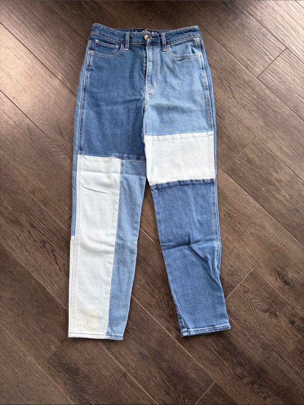 Patchwork Two-Tone Blue Women’s Jeans